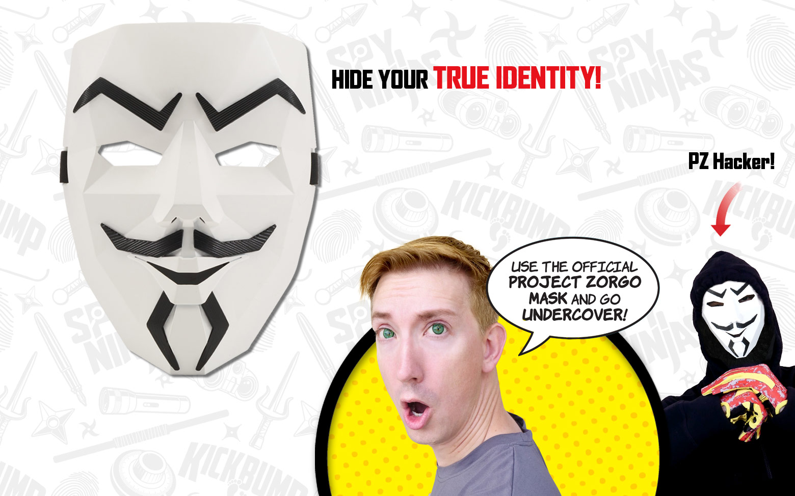 Project Zorgo Compare to Hacker Anonymous Spy Ninjas Face Mask 